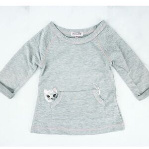 Chenault Girl Cleo 3/4 Sleeve Sequin Graphic Pullover size 10